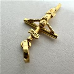 18K 750 Yellow Gold 1.4G Jesus Cross Pendant Charm!